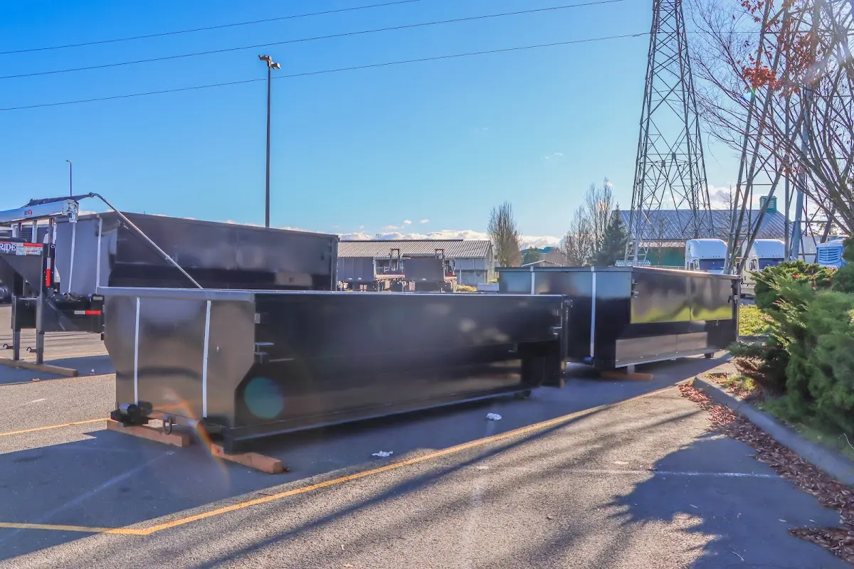 Roll-off dumpster ready for waste disposal at job site for Construction Dumpster Rental in West Rancho Dominguez